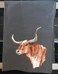 Longhorn Black Kitchen Towel