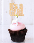 It's a Girl Wood Cake Topper