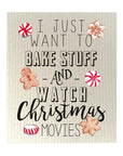 Bake Stuff And Watch Christmas Movies Dishcloth Set