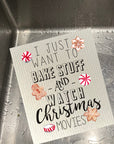 Bake Stuff And Watch Christmas Movies Dishcloth Set