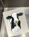 Black And White Cow Dishcloth Set