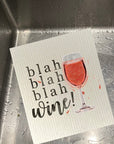 Blah Blah Blah Wine Dishcloth Set