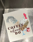 Coffee Doodle Do Dishcloth Set