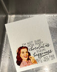 Chocolates Equal Happiness Dishcloth Set