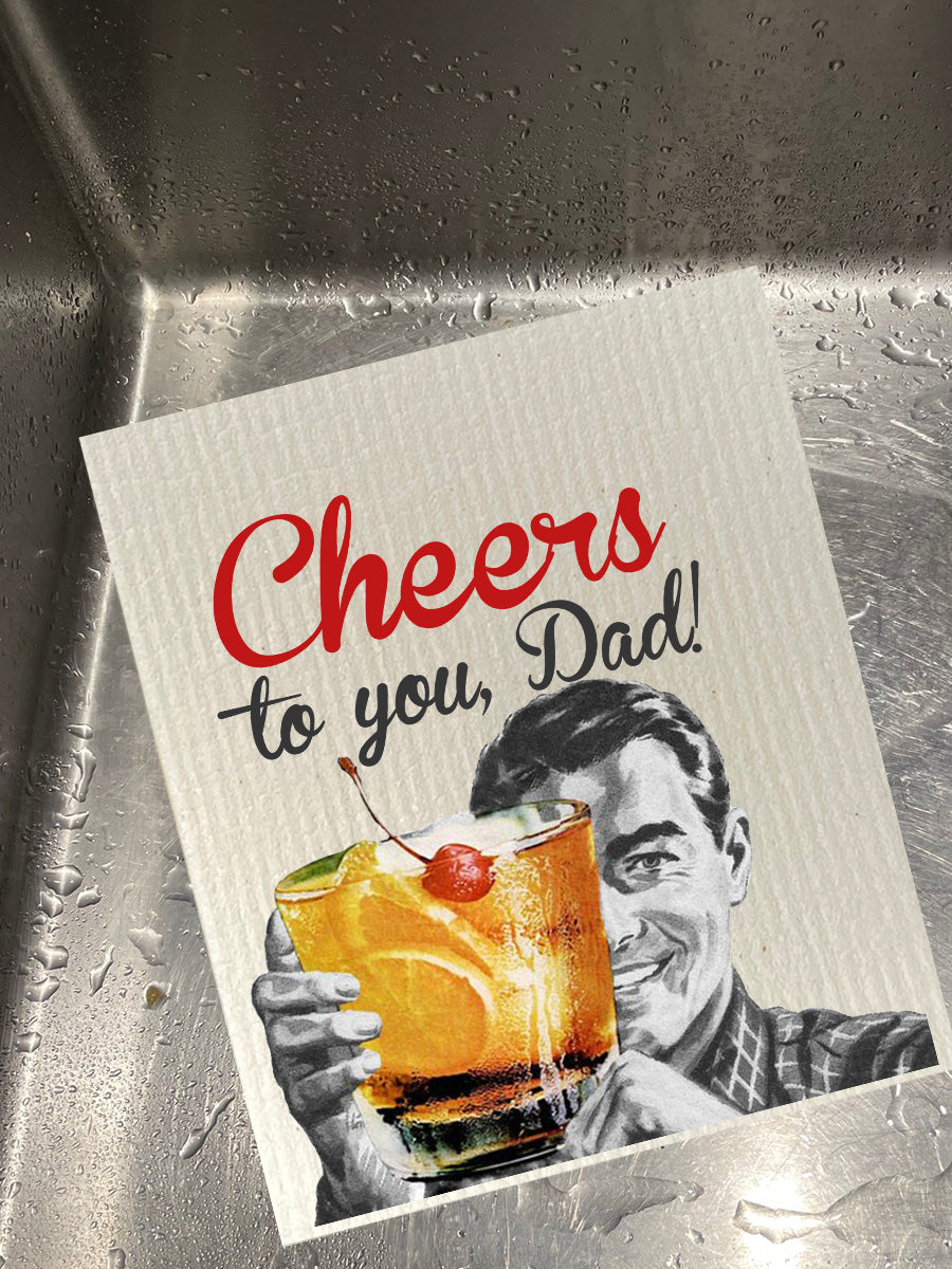Cheers to Dad -  Bio-degradable Cellulose Dishcloth Set of 2