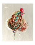 Colorful Watercolor Chicken -  Bio-degradable Cellulose Dishcloth Set of 2