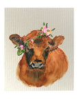 Floral Red Cow Dishcloth Set