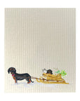 Dog Cat Sled Dishcloth Set