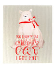 Fat Christmas -  Bio-degradable Cellulose Dishcloth Set of 2