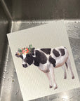 Floral Cow Dishcloth Set