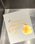 Home Is Where Your Honey Is Bio-degradable Cellulose Dishcloth Set of 2