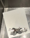 Horse Trio Running Dishcloth Set