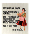 I Ate A Pizza Bio-degradable Cellulose Dishcloth Set of 2