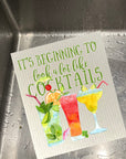 Look A Lot Like Cocktails Bio-degradable Cellulose Dishcloth Set of 2