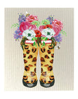 Leopard Boot Floral Dishcloth Set