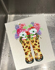 Leopard Boot Floral Dishcloth Set