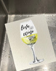 Love The Wine You're With Bio-degradable Cellulose Dishcloth Set of 2