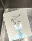 Mermaid Off Duty Bio-degradable Cellulose Dishcloth Set of 2