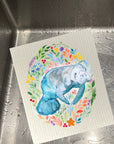 Floral Manatee Dishcloth Set