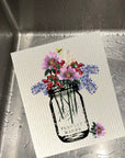 Mason Jar With Bee Dishcloth Set