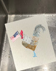 Patriotic Rooster -  Bio-degradable Cellulose Dishcloth Set of 2