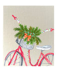 Red Bike With Greenery Dishcloth Set