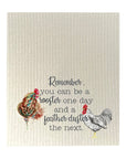 Rooster Feather Duster Dishcloth Set