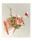 Snowy Longhorn Dishcloth Set