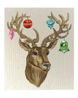 Stag With Ornaments Dishcloth Set
