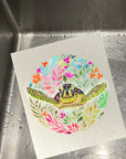 Floral Sea Turtle Dishcloth Set