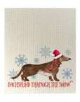Dachshund Through The Snow Dishcloth Set