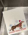 Dachshund Through The Snow Dishcloth Set