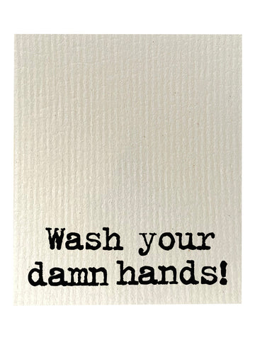 Wash Your Damn Hands Bio-degradable Cellulose Dishcloth Set of 2