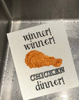 Winner Winner Chicken Dinner Bio-degradable Cellulose Dishcloth Set of 2