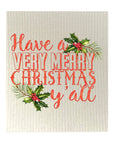 Very Merry Christmas Y'all Dishcloth Set