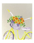 Yellow Bike With Basket Bio-degradable Cellulose Dishcloth Set of 2