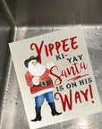 Yippee Ki-Yay Santa Dishcloth Set