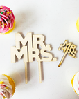 Mr. & Mrs. Wood Cake Topper