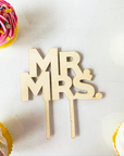 Mr. & Mrs. Wood Cake Topper