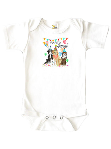 Dogs Party Animal Baby Onesie