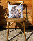 Floral Hedgehog Cotton Zipper Pillow