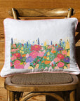 Bodley Floral White Rectangular Pillow with Piping
