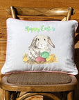Easter Bunny White Rectangular Pillow with Piping