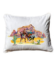 Range Riders White Rectangular - Square Pillow with Piping