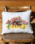 Range Riders White Rectangular - Square Pillow with Piping