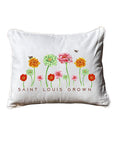 St. Louis Grown Personalized White Rectangular Pillow with Piping