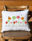St. Louis Grown Personalized White Rectangular Pillow with Piping
