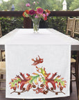 Red Oak Leaves Table Runner