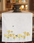 Yellow Flowers with Bee Table Runner