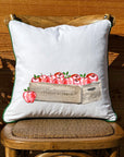 Apple Crate White Square Pillow with Piping